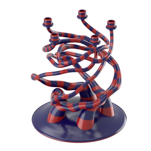 striped candelholder with organic form 3D-Modell .c4d .max .obj .3ds .fbx .stl .blend 