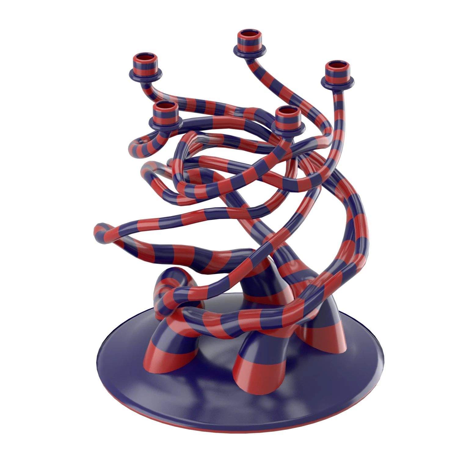 striped candelholder with organic form 3D Model .c4d .max .obj .3ds .fbx .stl .blend 