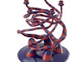Striped candelholder with organic form 3D Model