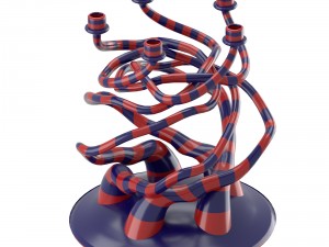 striped candelholder with organic form 3D-Modell