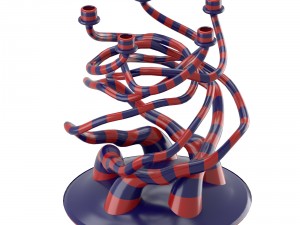 striped candelholder with organic form 3D-Modell