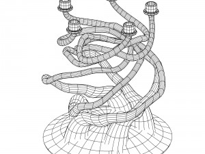 striped candelholder with organic form 3D-Modell