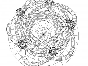 striped candelholder with organic form 3D-Modell