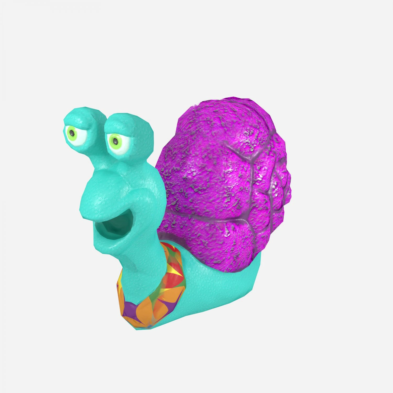 cartoonish low-poly snail 3D Model .c4d .max .obj .3ds .fbx .stl .blend 