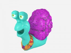 cartoonish low-poly snail 3D Model