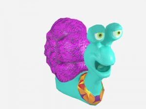 cartoonish low-poly snail 3D Model