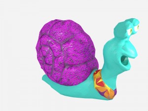cartoonish low-poly snail Modelo 3D