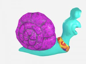 cartoonish low-poly snail 3D Model