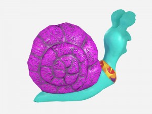 cartoonish low-poly snail Modelo 3D