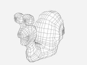 cartoonish low-poly snail 3D Model