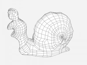 cartoonish low-poly snail 3D Model