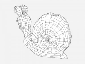 cartoonish low-poly snail Modelo 3D