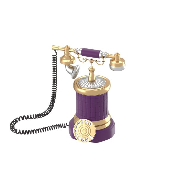 retro style phone Model 3D .c4d .max .obj .3ds .fbx .stl .blend 