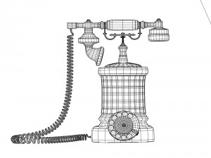 retro style phone Model 3D