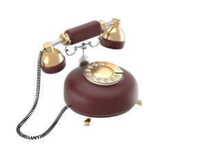 retro phone in dark red 3D Model