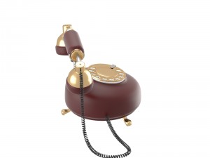retro phone in dark red 3D Model