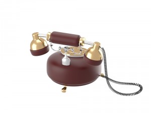 retro phone in dark red 3D Model