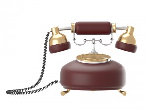retro phone in dark red 3D Model