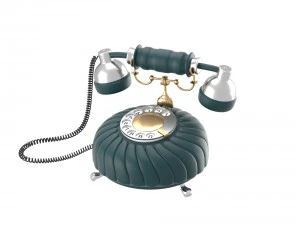 koyu mavi renkte retro tarz telefon 3D Model