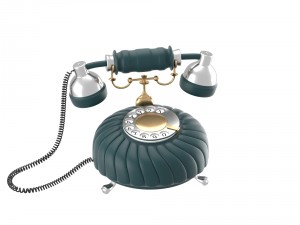 retro styled phone in dark blue 3D 모델