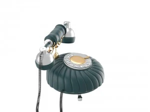 retro styled phone in dark blue 3D Model