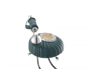 retro styled phone in dark blue 3D 모델