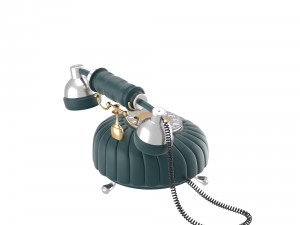 retro styled phone in dark blue 3D 모델