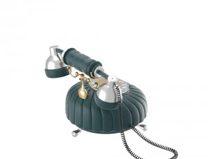 retro styled phone in dark blue 3D Model