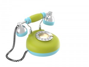 corded retro phone in bright colors Modèle 3D