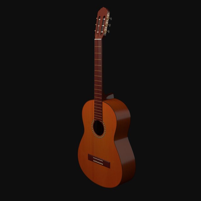 classical acoustic guitar Modèle 3D .c4d .max .obj .3ds .fbx .stl .blend 