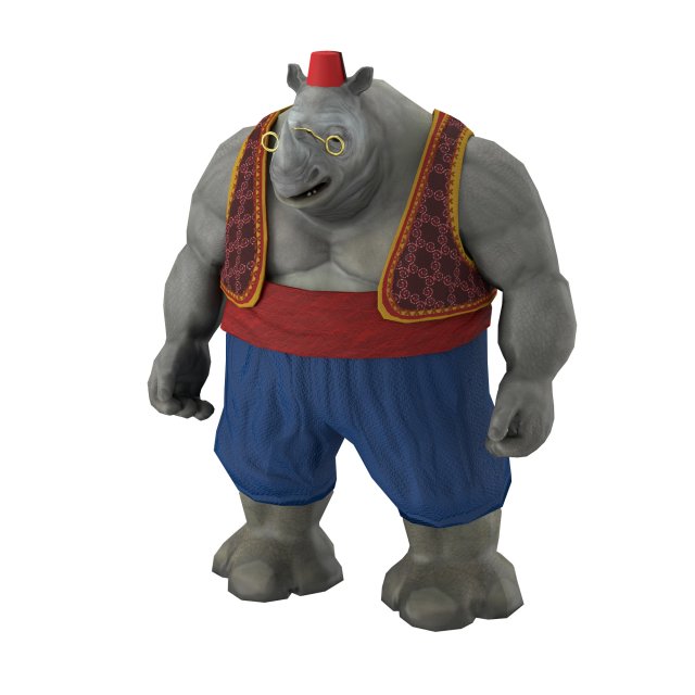 rhino game character 3D-Modell .c4d .max .obj .3ds .fbx .stl .blend 