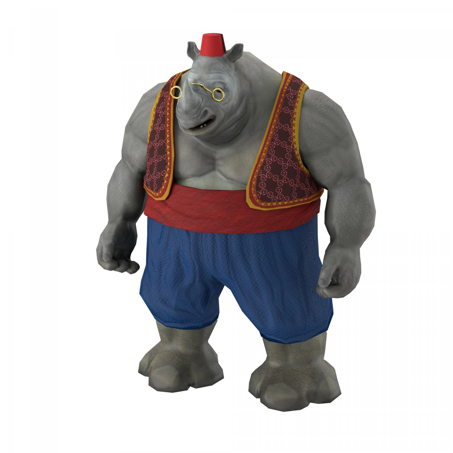 rhino game character 3D Model .c4d .max .obj .3ds .fbx .stl .blend 