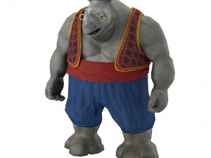 rhino game character 3Dモデル