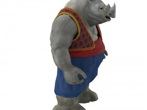 rhino game character 3D Model