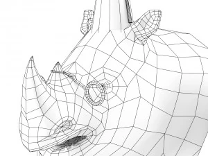 rhino game character 3D Model