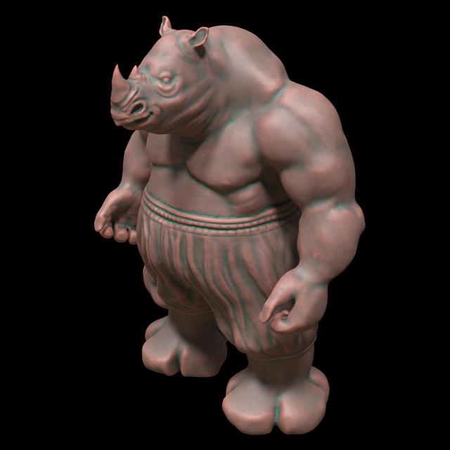 rhino miniature 3D Print Model .c4d .max .obj .3ds .fbx .lwo .lw .lws