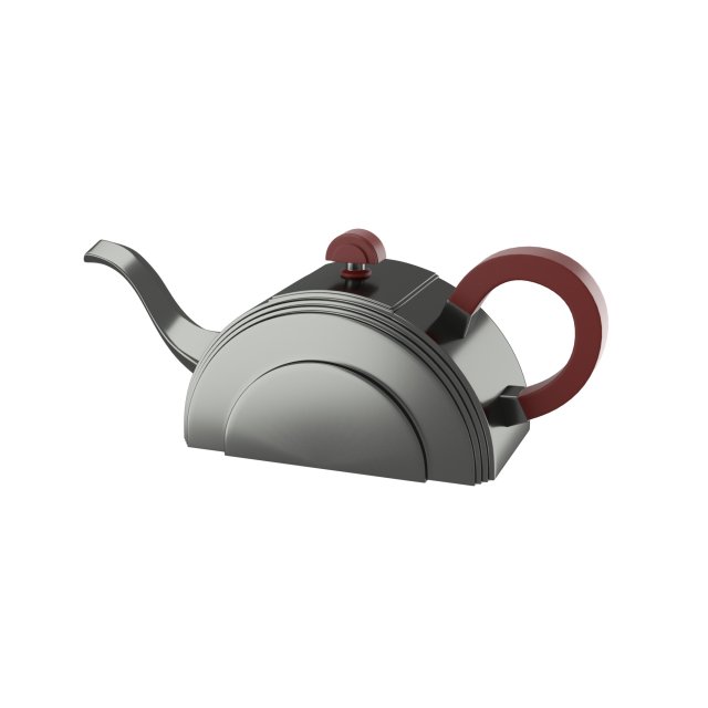 art deco teapot 3D Model .c4d .max .obj .3ds .fbx .stl .blend 