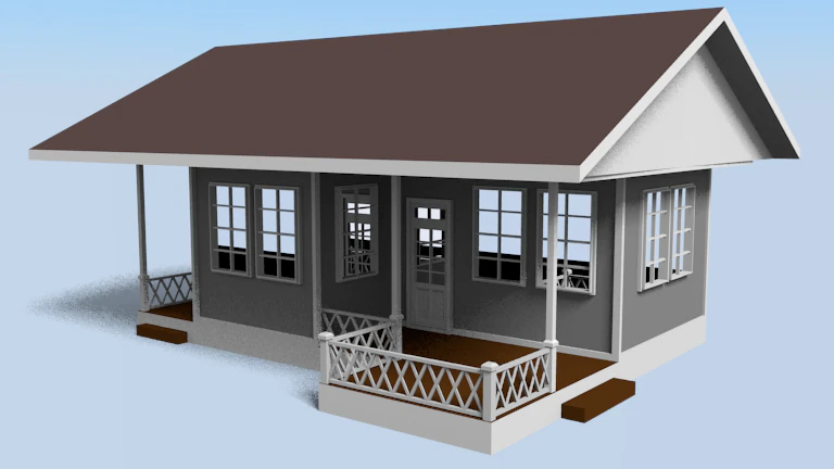 simple house 3D Model .c4d .max .obj .3ds .fbx .stl .blend 
