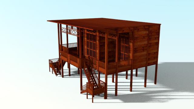 cottage 3D Модель .c4d .max .obj .3ds .fbx .stl .blend