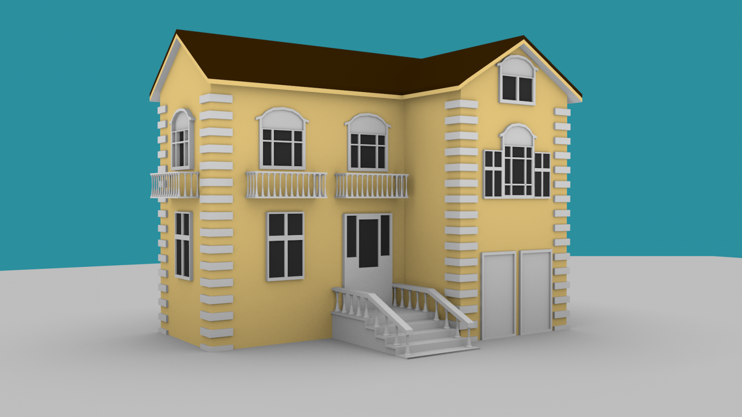 Simple House 3D Model in Buildings 3DExport