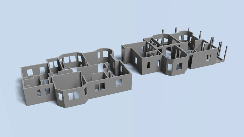 house wall 3D Model .c4d .max .obj .3ds .fbx .stl .blend 