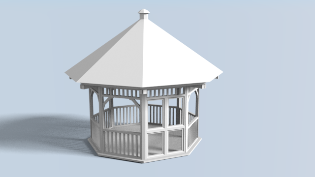 gazebo 3D 模型 .c4d .max .obj .3ds .fbx .stl .blend 