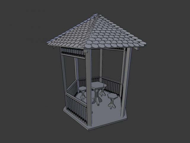 gazebo 3D Model .c4d .max .obj .3ds .fbx .stl .blend 