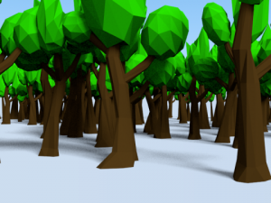 cartoon forest Model 3D
