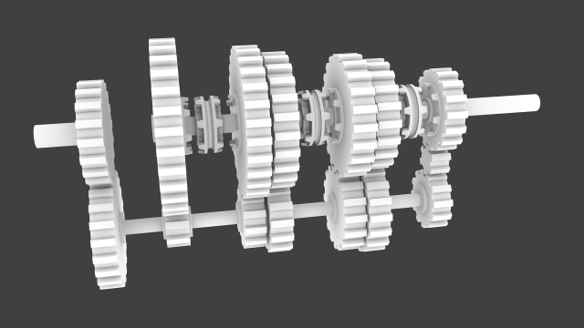 simple vehicle gears box 3D Model .c4d .max .obj .3ds .fbx .stl .blend 