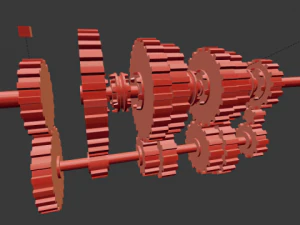 simple vehicle gears box 3D Model