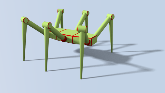 hexapod robot 3D Model .c4d .max .obj .3ds .fbx .stl .blend 