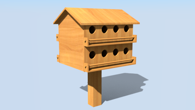 house bird 3D Model .c4d .max .obj .3ds .fbx .stl .blend 