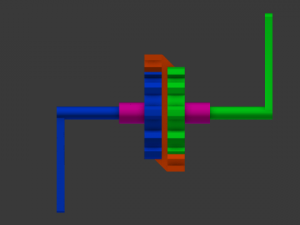simple gears mecanizm 3D Model