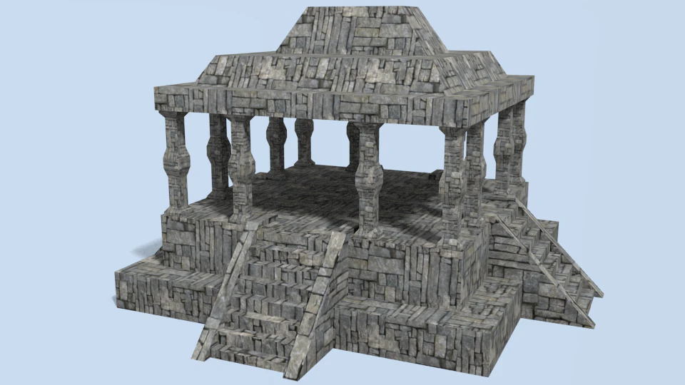 temple 3D Model .c4d .max .obj .3ds .fbx .stl .blend 